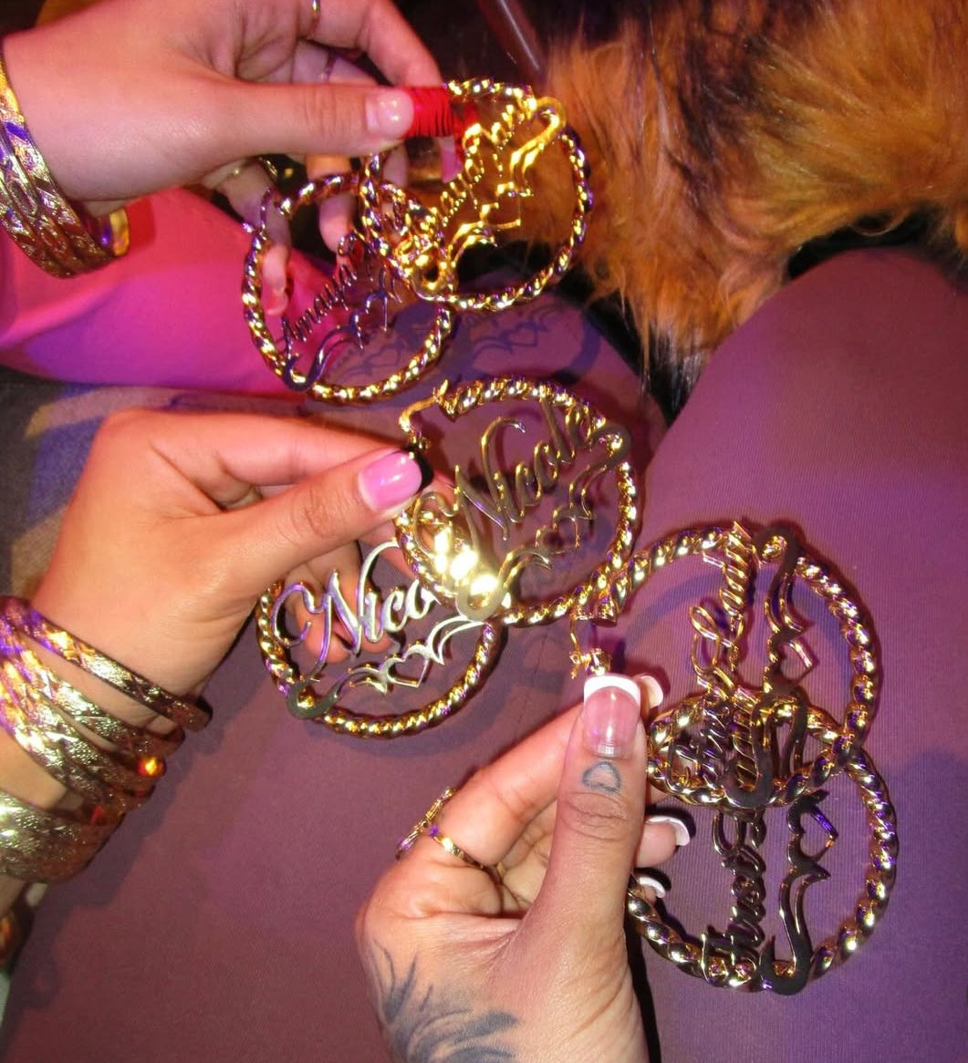 Custom Nameplate Hoop Earrings