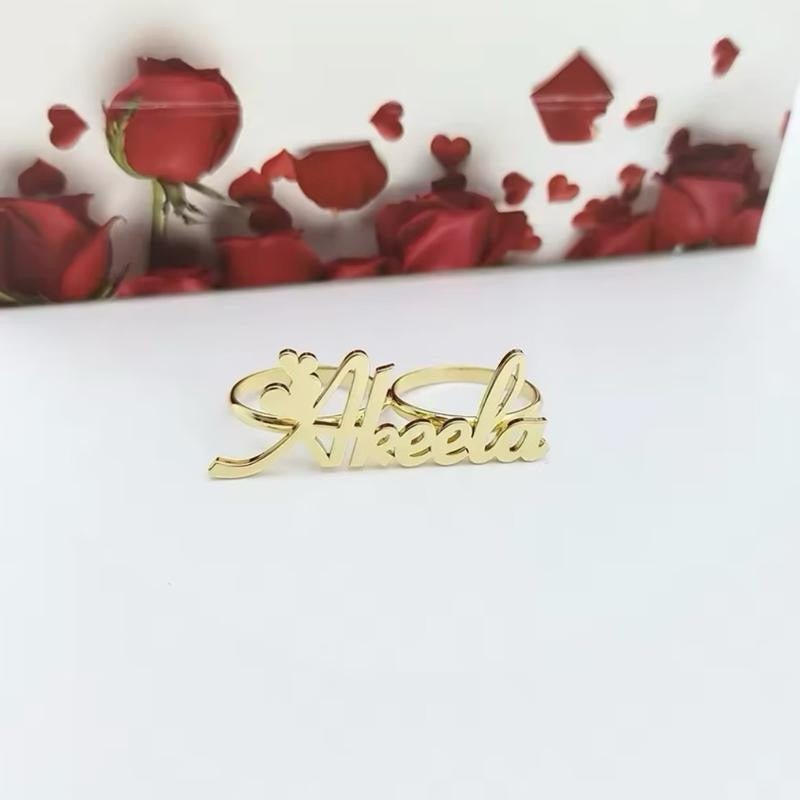 Custom Nameplate Two Finger Ring