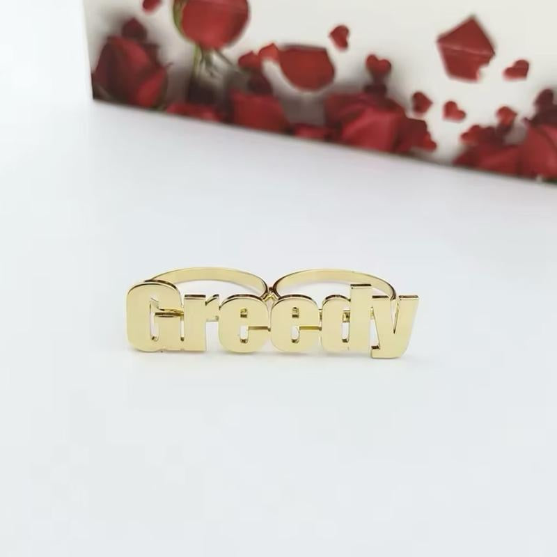 Custom Nameplate Two Finger Ring