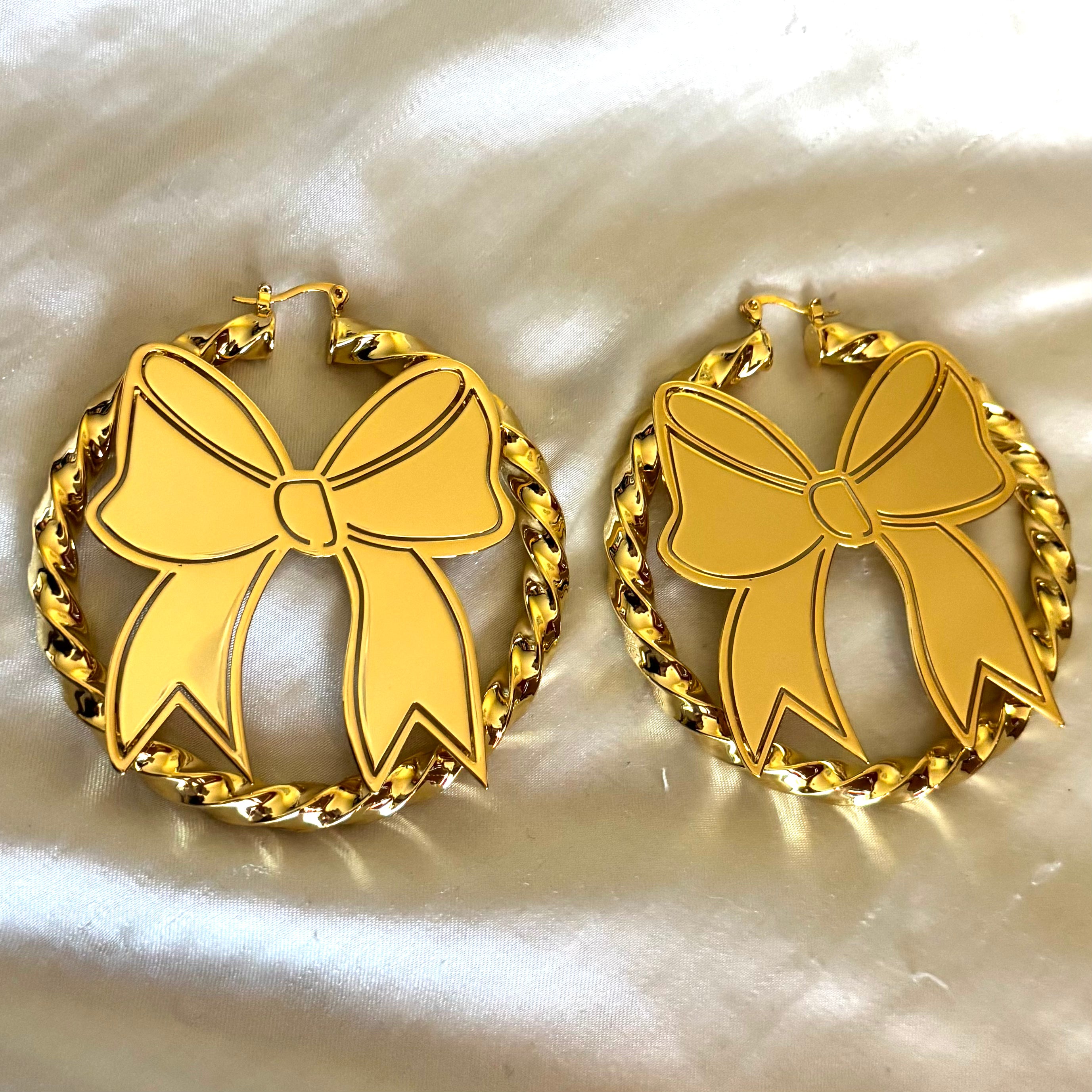 Bow Hoop Earrings