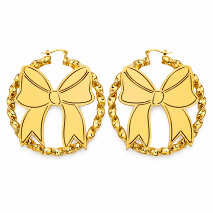Bow Hoop Earrings