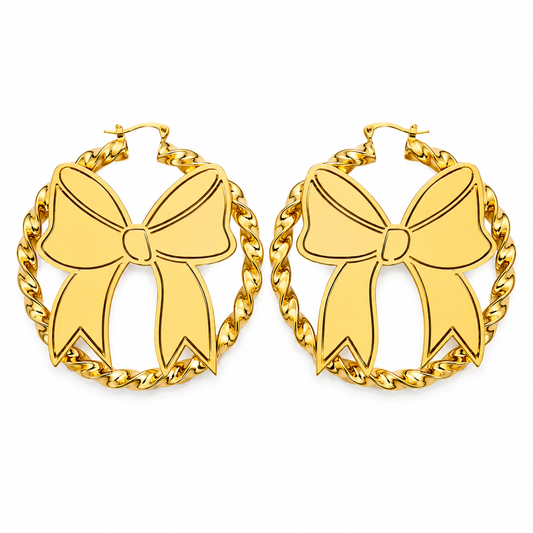 Bow Hoop Earrings