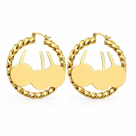 Cherry Hoop Earrings
