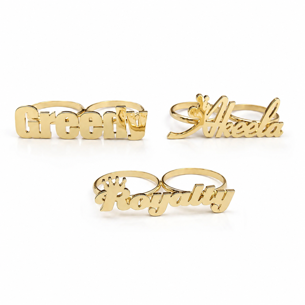 Custom Nameplate Two Finger Ring